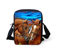 HUGS IDEA Horse Printed Mini Messenger Bag Small Shoulder Bags Travel Crossbody Bags Cell Phone Purse Wallet