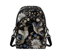 HUGS IDEA Hummingbird Women's Satchel Bag Floral Crossbody Purse with Zipper Pocket Fashion Sling Bag with Adjustable Strap Vintage Tote Handbag Lightweight Purses and Handbags
