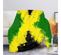 HUGS IDEA Jamaica Flag Fleece Bedding Blanket Ultra Soft Microfiber Fleece Throw Blanket for Home Living Room Sofa Couch