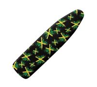 HUGS IDEA Jamaican Flag Ironing Board Cover and Pad Standard Ironing Board Cover with Elastic Edge and Hook and Loop Fasteners Scorch and Stain Resistant Cotton Ironing Covers
