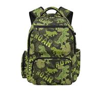 HUGS IDEA Jungle Roar Boys School Backpack Cool 17inch Waterproof Lightweight Padded Straps Large Capacity Ages 8-12 Elementary Backpack Back to School Daily Use