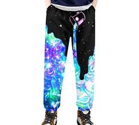 HUGS IDEA Kids Athletic Sweatpants for Age 14-15 Teen Boys Shiny Galaxy Bucket Print Jogger Training Pants