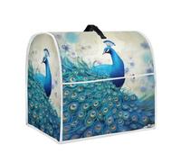 HUGS IDEA Kitchen Aid Mixer Dust Cover- Exotic Blue Peacock Print Kitchen Small Appliance Cover Kitchen Mixer/Blender/Food Mixer Cover with Top Handle Organizer Bag