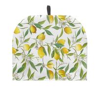 HUGS IDEA Kitchen Teapot Dust Cover Fresh Lemon Leaf Print Insulated and Keep Warm Kettle Cover, Durable Fabric Tea Cosy for Teapots