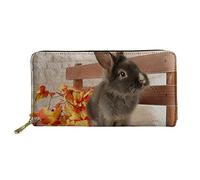 HUGS IDEA Lady Girl Travel Leather Purse Lovely Rabbit Pattern Cash Storage Wallet Card Bags