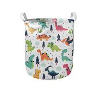 HUGS IDEA Laundry Baskets For Kids, Adorable Cartoon Dinosaur Kids Toy Basket, Collapsible Fabric Laundry Hamper, Foldable Clothes Bag, Folding Washing Bin