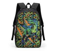 HUGS IDEA Lightning Dinosaur Book Bag Electric Dino School Bag Lightweight Water Resistant Travel Rucksack for Kids Back to School Camping