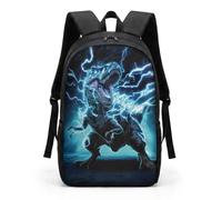 HUGS IDEA Lightning T-Rex Boys School Bag Electric Dino Backpack age 6-12 School Bookbag Water Resistant Durable Back to School Daily Use Gifts