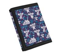 HUGS IDEA Lightweight Trifold Wallet for Kids Boys Girls- Cartoon Koala Print Money Organizer Bag with Coin Pocket Card Pouch Trifold Wallet