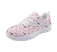 HUGS IDEA Lovely Ballet Element Cartoon Flower Floral Casual Loafers Walking Shoes, Running Jogging Training Ourdoor Sport Sneaker