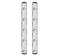 HUGS IDEA Lovely Cartoon Cats Adorable Kitty Animal Print Refrigerator Door Handle Cover Oven Dishwasher Handles Decor Keep Your Clean From Smudges