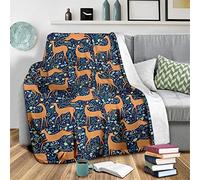 HUGS IDEA Luxury Faux Fur Throw Blanket - Reindeer Forest Animal Elegant Soft Warm Cozy Fuzzy Plush Blanket Super Soft Warm Plush - 2XL