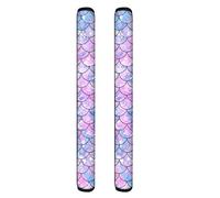 HUGS IDEA Mermaid Scale Girly Cute Bling Bling Colorful Refrigerator Door Handle Cover Anti-Slip Fridge Oven Decor Keep off Food Smudges
