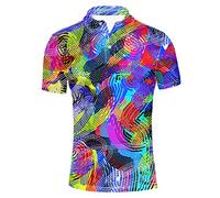 HUGS IDEA Mixed Color Fashion Men's Jersey Polo Shirts Breathable Summer Golf Short Sleeves T-Shirt Tee