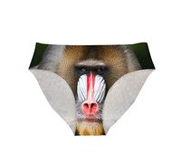 HUGS IDEA Monkey Pattern Stylish Briefs Lingerie Comfort Seamless Underwear for Women L