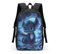 HUGS IDEA Moon Dragon School Bag Mystical Kids Backpack Lightweight Water Resistant School Rucksack for Boys Girls Age 6-12 Back to School