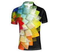 HUGS IDEA Novelty Flower Design Men's Atheltic Short Sleeve Classic Pique Golf Sport Shirt Sport Tees