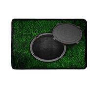 HUGS IDEA Novelty Manhole Cover Doormat for Bedroom Kitchen Living Room Mats Non Slip Water-absorbing Floor Rugs