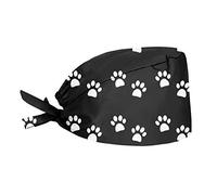 HUGS IDEA Paw Black Head Cover Womens Mens Hat Cap Ponytail, Caps Colorful Printed Tie Back Caps Lightweight Breathable Hats 1 Pcs