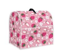 HUGS IDEA Pink Floral Strawberry Kitchen Mixer Cover with Pocket for Stand Mixer, Food Mixer Cover Kitchen Blender Cover Kitchen Small Appliance Dust Cover Organizer Bag