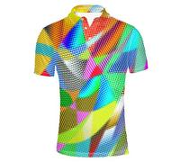 HUGS IDEA Polka Dots Novelty Men's Pique Golf Sport Shirst Summer Fit Regular Short Sleeve T-Shirt Comfortable Tee