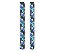 HUGS IDEA Refrigerator Door Handle Cover Comfortable Blue Hibiscus Flower for Fridge Oven Handles Keep Off Fingerprints Gift Kitchen Decor