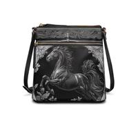 HUGS IDEA Relief Wolf Crossbody Handbag for Women Vintage Crossbody Purse for Lady Large Size Sling Bag with Adjustale Strap Leather Tote Hand Bags for Women Satchel Purse with Zipper Pockets
