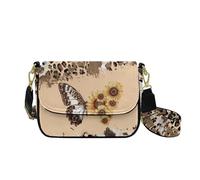 HUGS IDEA Retro Butterfly Shoulder Bag for Women Lightweight Crossbody Handbag with Wide Strap Leather Hobo Purse Fashion Ladies Work Purses and Handbags