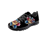 HUGS IDEA Retro Floral Print Sneaker Workout Fitness Lightweight Breathable Fashion Casual Sports Shoes Running Racing Jogging Women's Sneakers