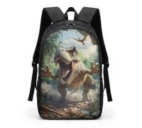 HUGS IDEA Roaring T-Rex Boys School Bag Dynamic Dino Backpack age 6-12 Nursery Rucksack Reinforced Stitching Primary School Daily Use Travel Camping