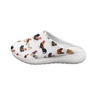 HUGS IDEA Rooster Chickens Print Unisex Garden Clogs Shoes Comfortable Slip-on Summer Beach Footwear Sandals for Women and Men