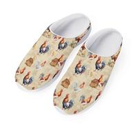 HUGS IDEA Rooster Chickens Print Women's Garden Clogs Shoes Casual Slipper Beach Sandals Anti-Slip Water Shoes Home Slippers Summer Footwear