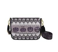 HUGS IDEA Skull Women's Shoulder Purse Pumpkin Purses and Handbag Leather Crossbody Bag Western Style Satchel Bags for Lady Ideal Select Gifts for Friends