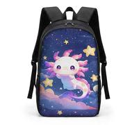 HUGS IDEA Space Axolotl Kids Backpack Galaxy Salamander School Bag Lightweight Water Resistant Rucksack for Boys Girls Primary School