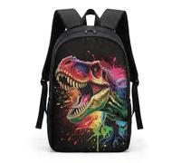 HUGS IDEA Splatter T-Rex Boys Rucksack Art Dino Bag age 6-12 Nursery Rucksack Lightweight & Breathable Primary School Travel Camping