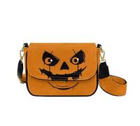 HUGS IDEA Spooky Halloween Crossbody Bag for Women Gothic Leather Shoulder Handbag Stylish Cross Body Purse for Lady Travel Daily Use Lightweight Cell Phone Wallet