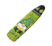 HUGS IDEA St Patricks Day Cute Gnome Ironing Board Cover, Heat Resistant Iron Board Protector Cover with Elastic Edges Adjustable Strap Iron Board Pad Cover