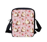 HUGS IDEA Strawberry Guinea Pig Boys Girls Mini Satchel Bag Crossbody Bag with Adjustable Strap, Durable Zipper Messenger Bag Phone Bag