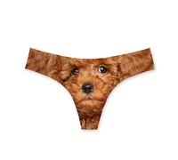 HUGS IDEA Stylish G-String Bikini Cute Puppy Print Breathable Underwear for Hot Girls XL