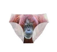 HUGS IDEA Stylish Orangutan Pattern Panties Lingerie Breathable Underwear for Lady S
