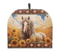 HUGS IDEA Sunflower Horse Aztec Geometric Tea Cosy for Teapot, Keep Warm Breakfast Pot Protector Dust Cover Kettle Cover for Coffee Pot Tea Party