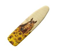 HUGS IDEA Sunflower Horse Ironing Board Cover with Elastic Edge for Snug and Secure Fit, Resists Staining and Scorching Iron Board Cover for Standard Boards Easy to Install