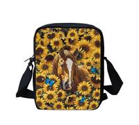 HUGS IDEA Sunflower Horse Mini Messenger Bag for Women Girls Gifts Cell Phone Key Organizer Small Crossbody Bag Pack Pouch