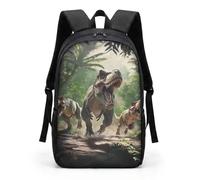 HUGS IDEA T-Rex Herd Boys Backpack Dinosaur Print Bag age 6-12 Travel Rucksack Water Resistant Durable Camping Hiking Outdoor Adventures Weekend Trips