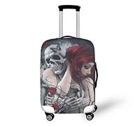 HUGS IDEA Travel Suitcase Cover Anti Scratch Luggage Protector Cover, Gothic Skull with Lady Pint Suitcase Cover