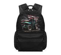 HUGS IDEA USA Tractor Backpack for Boys Rucksack for Children 17 Inch Lightweight School Bag with Multi-Compartment Large Capacity Bookbag for Kids Elementary