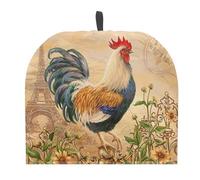 HUGS IDEA Vintage Floral Rooster Print Kitchen Decor Teapot Cover, Durable Tea Cosy for Teapot Insulated and Keep Warm Kettle Cover
