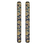 HUGS IDEA Vintage Sunflower Retro Floral Bee Nordic Refrigerator Door Handle Cover Fridge Oven Protector Keep Your Appliance Clean