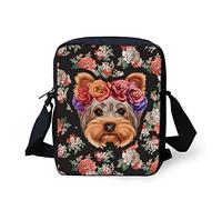 HUGS IDEA Women Girl Mini Crossbody Bags Sling Shoulder Bag Yorkshire Terrier Pattern Handbag Cellphone Pouch