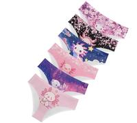 HUGS IDEA Women Ladies Triangle Panties Full Set of 6 Packs Bulk Underwear Briefs, Axolotl, S